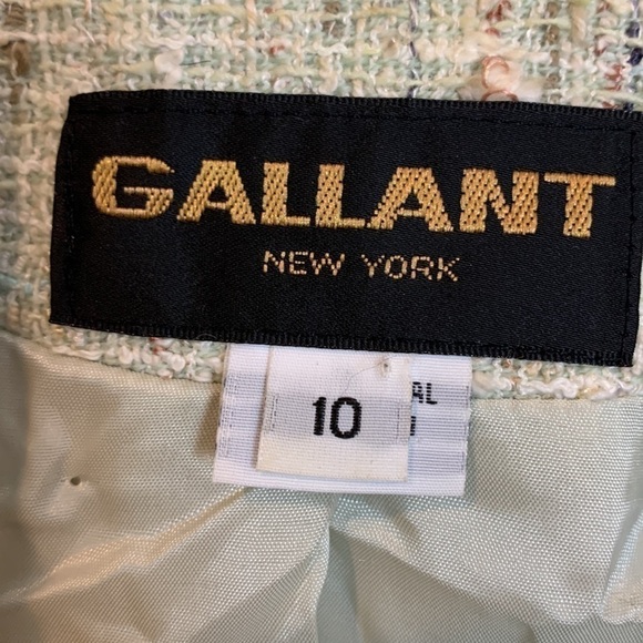 🌟🌟🌟 Gallant New York Mint Green Tweed Blazer, Lined, Pockets, Size 10 - Picture 4 of 8